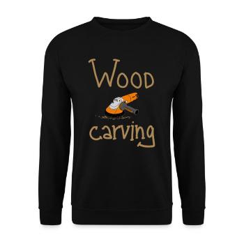 Wood Carving - Unisex Sweatshirt - black - Front - Alina (178cm) & Michal (187cm)