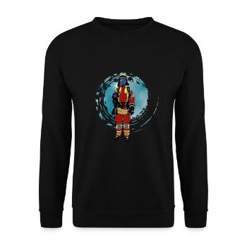 Feuerwehr - Unisex Pullover - Schwarz - Vorne - Alina (178cm) & Michal (187cm)