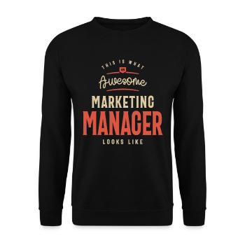 Funny Awesome Marketing Manager Job Occupation - Unisex Sweatshirt - black - Front - Alina (178cm) & Michal (187cm)