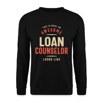 Funny Awesome Loan Counselor Job Occupation - Unisex Sweatshirt - black - Front - Alina (178cm) & Michal (187cm)