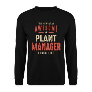 Funny Awesome Plant Manager Job Occupation - Unisex Sweatshirt - black - Front - Alina (178cm) & Michal (187cm)