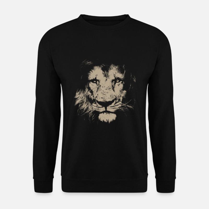 LÖWE LÖWENKOPF LÖWENMÄHNE AFRIKA WILDKATZE LÖWEN - Unisex Pullover - Schwarz
