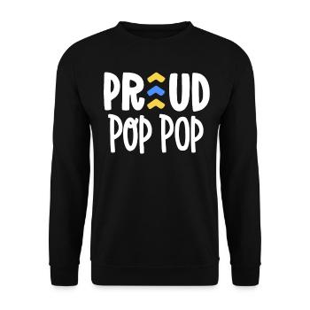 Stolzes Pop Pop Down Syndrom Opa Familie T21 - Unisex Pullover - Schwarz - Vorne - Alina (178cm) & Michal (187cm)