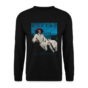JOHANN WOLFANG VON GOETHE LITTÉRATURE POP-ART - Sweat-shirt Unisexe - noir - Devant - Alina (178cm) & Michal (187cm)