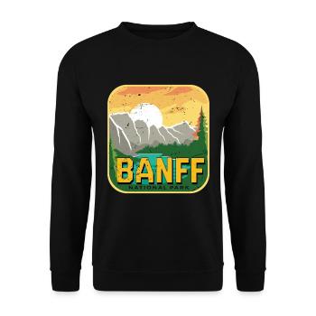 Canada National Park Alberta Banff Camping Mountain - Unisex Sweatshirt - black - Front - Alina (178cm) & Michal (187cm)