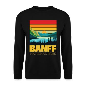 Banff-Alberta-Canada-Lake Louise National Park - Unisex Sweatshirt - black - Front - Alina (178cm) & Michal (187cm)