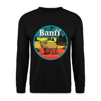 Banff Grizzly Bear National Park Alberta Camping Moun - Unisex Sweatshirt - black - Front - Alina (178cm) & Michal (187cm)