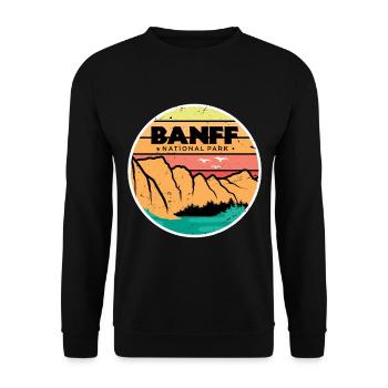 Canada Alberta Mountains National Park Banff Campin - Unisex Sweatshirt - black - Front - Alina (178cm) & Michal (187cm)