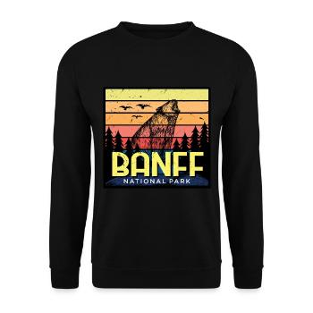 Canada Alberta National Park Banff Grizzly Bear Cam - Unisex Sweatshirt - black - Front - Alina (178cm) & Michal (187cm)