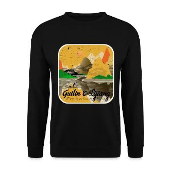 Guilin Lijiang National Park China River Li Campin - Unisex Pullover - Schwarz - Vorne - Alina (178cm) & Michal (187cm)