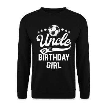 Uncle Of The Birthday Girl Soccer Themed Party - Unisex Sweatshirt - black - Front - Alina (178cm) & Michal (187cm)