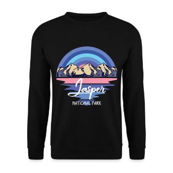 Jasper Canada National Park Icefields Wasserfallbe - Unisex Pullover - Schwarz - Vorne - Alina (178cm) & Michal (187cm)