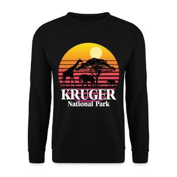 Parc national d’Afrique du Sud Safari Kruger Elephant Giraf - Sweat-shirt Unisexe - noir - Devant - Alina (178cm) & Michal (187cm)