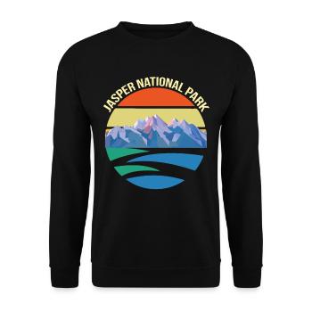 National Park Canada Jasper Alberta Souvenir Icefie - Unisex Sweatshirt - black - Front - Alina (178cm) & Michal (187cm)