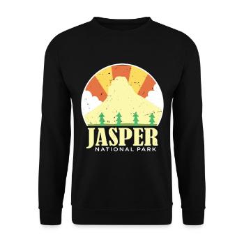 Canada National Park Jasper Alberta Souvenir Icefi - Unisex Sweatshirt - black - Front - Alina (178cm) & Michal (187cm)