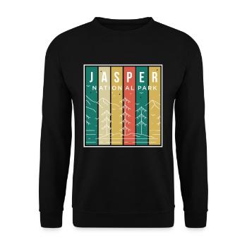 Jasper National Park Canada Souvenir Mountains Cam - Unisex Sweatshirt - black - Front - Alina (178cm) & Michal (187cm)