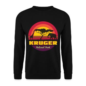 Kruger National Park Africa Safari Elephant Giraffe - Unisex Sweatshirt - black - Front - Alina (178cm) & Michal (187cm)