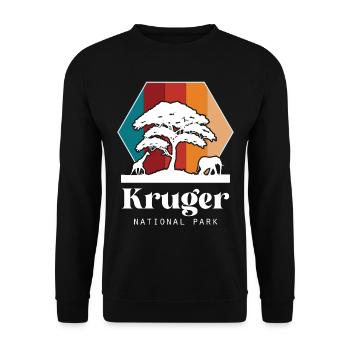 Parc national d’Afrique Kruger Safari Big Five Elephan - Sweat-shirt Unisexe - noir - Devant - Alina (178cm) & Michal (187cm)