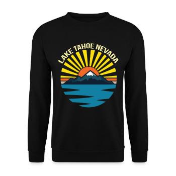 Kalifornien Lake Tahoe Camping Wandern Natur Wildl - Unisex Pullover - Schwarz - Vorne - Alina (178cm) & Michal (187cm)