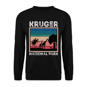 Parc national de la Girafe Afrique Kruger Safari Big Fiv - Sweat-shirt Unisexe - noir - Devant - Alina (178cm) & Michal (187cm)