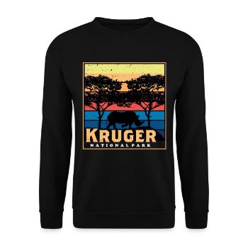 Parc national Kruger Safari Rhino Africa Big Five S - Sweat-shirt Unisexe - noir - Devant - Alina (178cm) & Michal (187cm)