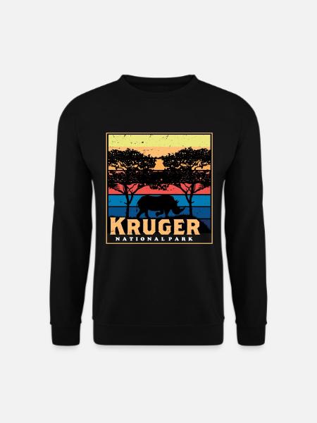 Krüger Nationalpark Safari Rhino Africa Big Five S - Unisex Pullover - Schwarz