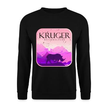 Rhinocéros Parc national Kruger Safari Afrique Big Five - Sweat-shirt Unisexe - noir - Devant - Alina (178cm) & Michal (187cm)