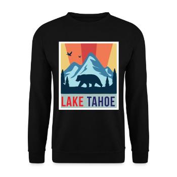 Lake Tahoe Grizzly Bear California Ski Mountains Cam - Unisex Sweatshirt - black - Front - Alina (178cm) & Michal (187cm)