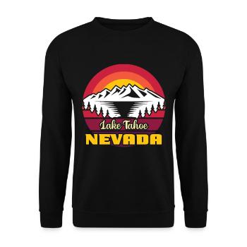 Lake Tahoe Mountains Wildlife Camping Wandern Natu - Unisex Pullover - Schwarz - Vorne - Alina (178cm) & Michal (187cm)