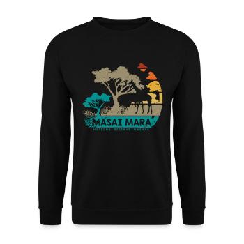 Masai Mara Safari Nationalreservat Kenia Serengeti - Unisex Pullover - Schwarz - Vorne - Alina (178cm) & Michal (187cm)