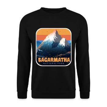 Parc national des montagnes Sagarmatha Everest Népal T - Sweat-shirt Unisexe - noir - Devant - Alina (178cm) & Michal (187cm)