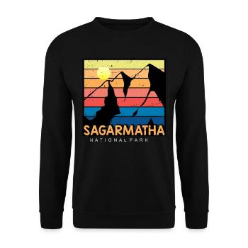 Parc national de Sagarmatha Everest Tibet Népal 1976 - Sweat-shirt Unisexe - noir - Devant - Alina (178cm) & Michal (187cm)
