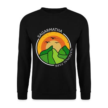 Parc national de Sagarmatha Tibet Everest Neige Népal - Sweat-shirt Unisexe - noir - Devant - Alina (178cm) & Michal (187cm)