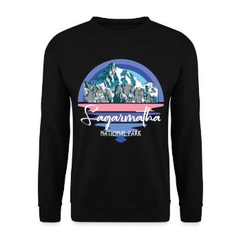 Parc national de l’Everest Sagarmatha Mountains au Tibet Nep - Sweat-shirt Unisexe - noir - Devant - Alina (178cm) & Michal (187cm)