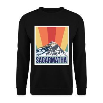 Sagarmatha Mountains Retro National Park Tibet Nepa - Sweat-shirt Unisexe - noir - Devant - Alina (178cm) & Michal (187cm)