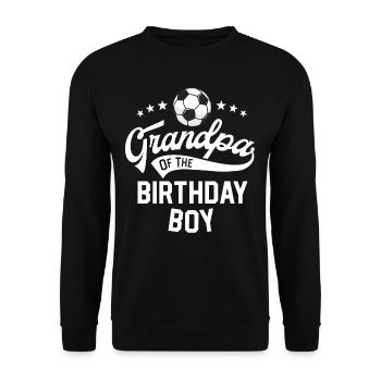 Grandpa Of The Birthday Boy Soccer Themed Party - Unisex Sweatshirt - black - Front - Alina (178cm) & Michal (187cm)