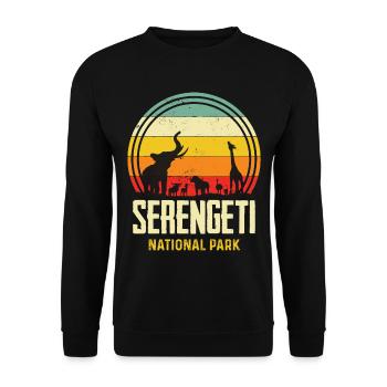 Serengeti Big Five Safari Souvenir Africa National - Unisex Sweatshirt - black - Front - Alina (178cm) & Michal (187cm)