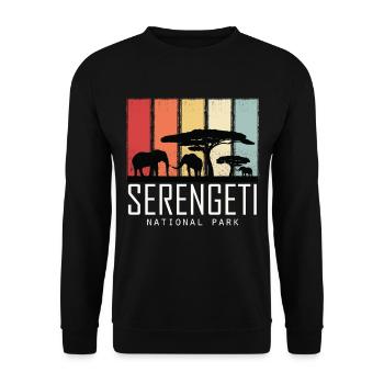 Tanzania National Park Africa Safari Serengeti Souv - Unisex Sweatshirt - black - Front - Alina (178cm) & Michal (187cm)