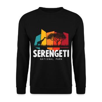 Serengeti Safari National Park Africa Savannah Giraf - Unisex Sweatshirt - black - Front - Alina (178cm) & Michal (187cm)