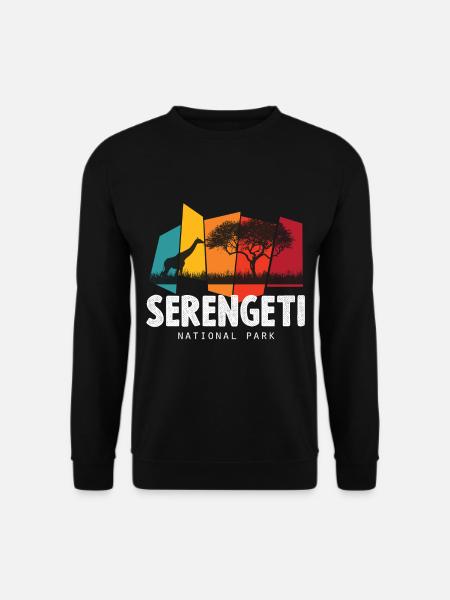 Serengeti-Safari-Nationalpark Afrika Savanne Giraf - Unisex Pullover - Schwarz