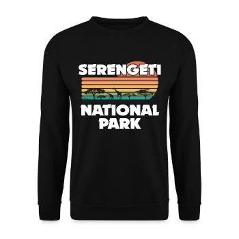Serengeti National Park Africa Safari in the Savann - Unisex Sweatshirt - black - Front - Alina (178cm) & Michal (187cm)