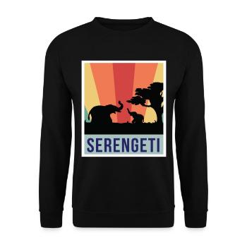 Elephant Safari National Park Serengeti Souvenir A - Unisex Sweatshirt - black - Front - Alina (178cm) & Michal (187cm)