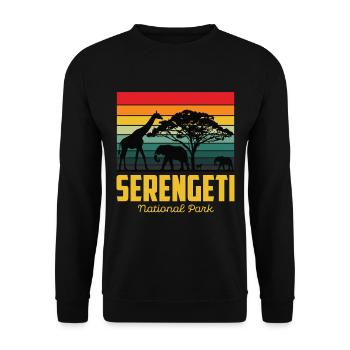 Serengeti Tansania Safari Africa National Park Big - Unisex Pullover - Schwarz - Vorne - Alina (178cm) & Michal (187cm)