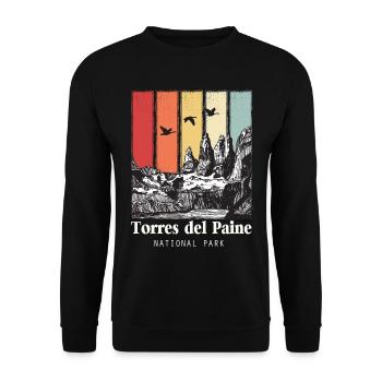 Torres del Paine Nationalpark Patagonien Chile Eis - Unisex Sweatshirt - black - Front - Alina (178cm) & Michal (187cm)