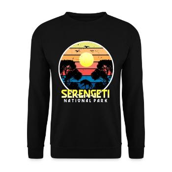 Africa Safari Serengeti National Park Tanzania Sava - Unisex Sweatshirt - black - Front - Alina (178cm) & Michal (187cm)