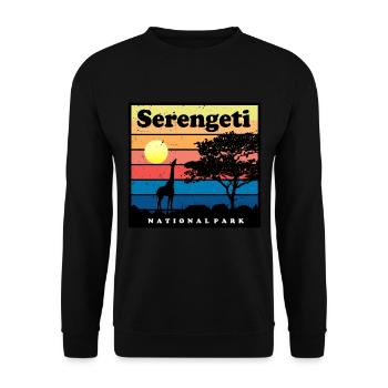 Safari Giraffe Serengeti Africa National Park Tans - Unisex Sweatshirt - black - Front - Alina (178cm) & Michal (187cm)