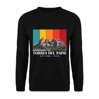 Torres del Paine Chile Nationalpark Eisberge - Unisex Sweatshirt - black - Front - Alina (178cm) & Michal (187cm)