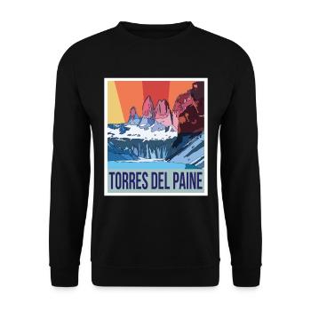 Parc national Torres del Paine bleu du Chili - Sweat-shirt Unisexe - noir - Devant - Alina (178cm) & Michal (187cm)