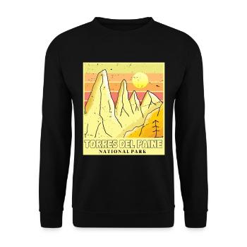 Patagonien Chile Torres del Paine Nationalpark Eis - Unisex Sweatshirt - black - Front - Alina (178cm) & Michal (187cm)