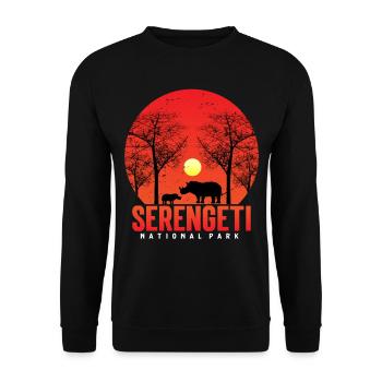 Wildlife Safari in Rhino Serengeti National Park be - Unisex Sweatshirt - black - Front - Alina (178cm) & Michal (187cm)